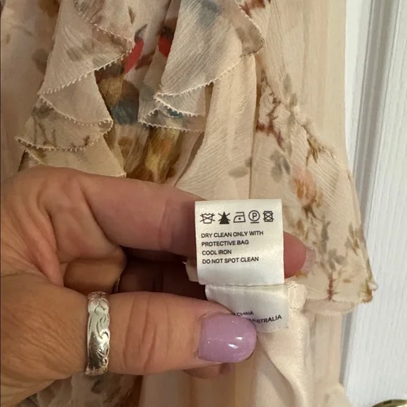 Zimmermann Cream Floral silk wrap Dress xs - Picture 10 of 17